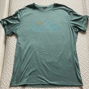 Marine Layer Sport Shirt Green Turquoise Mountain Medium